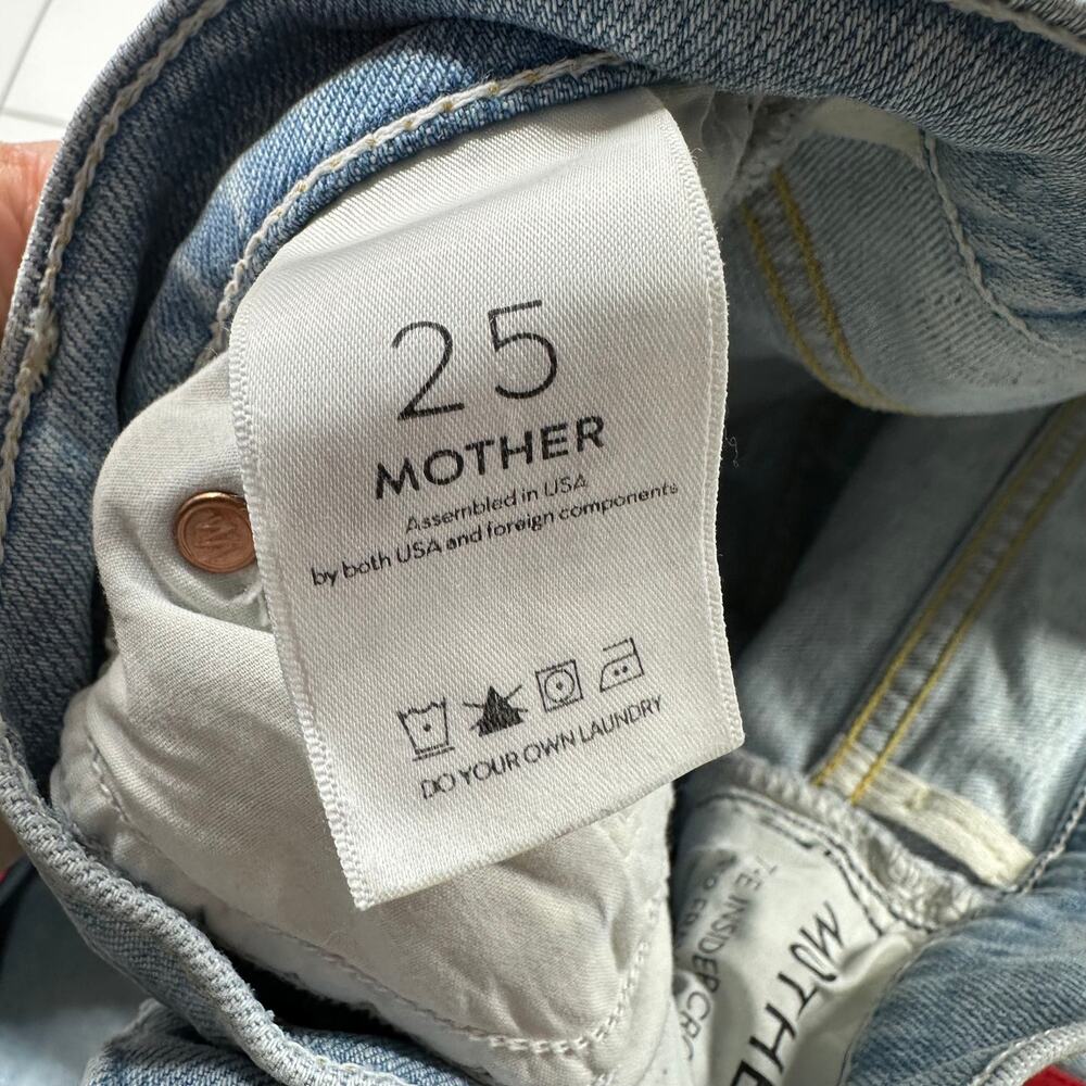 MOTHER Light Blue Jeans with Red Stripe - Picture 3 of 12